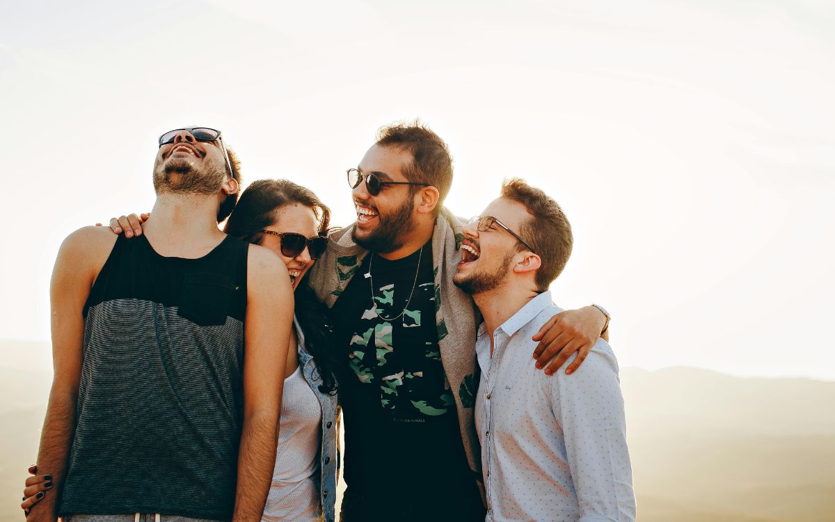 Group of young adults being supportive