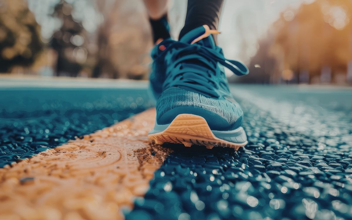 feet walking down the road on a path