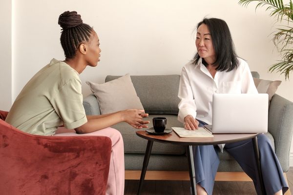 Therapy session with two women at Striv Forward